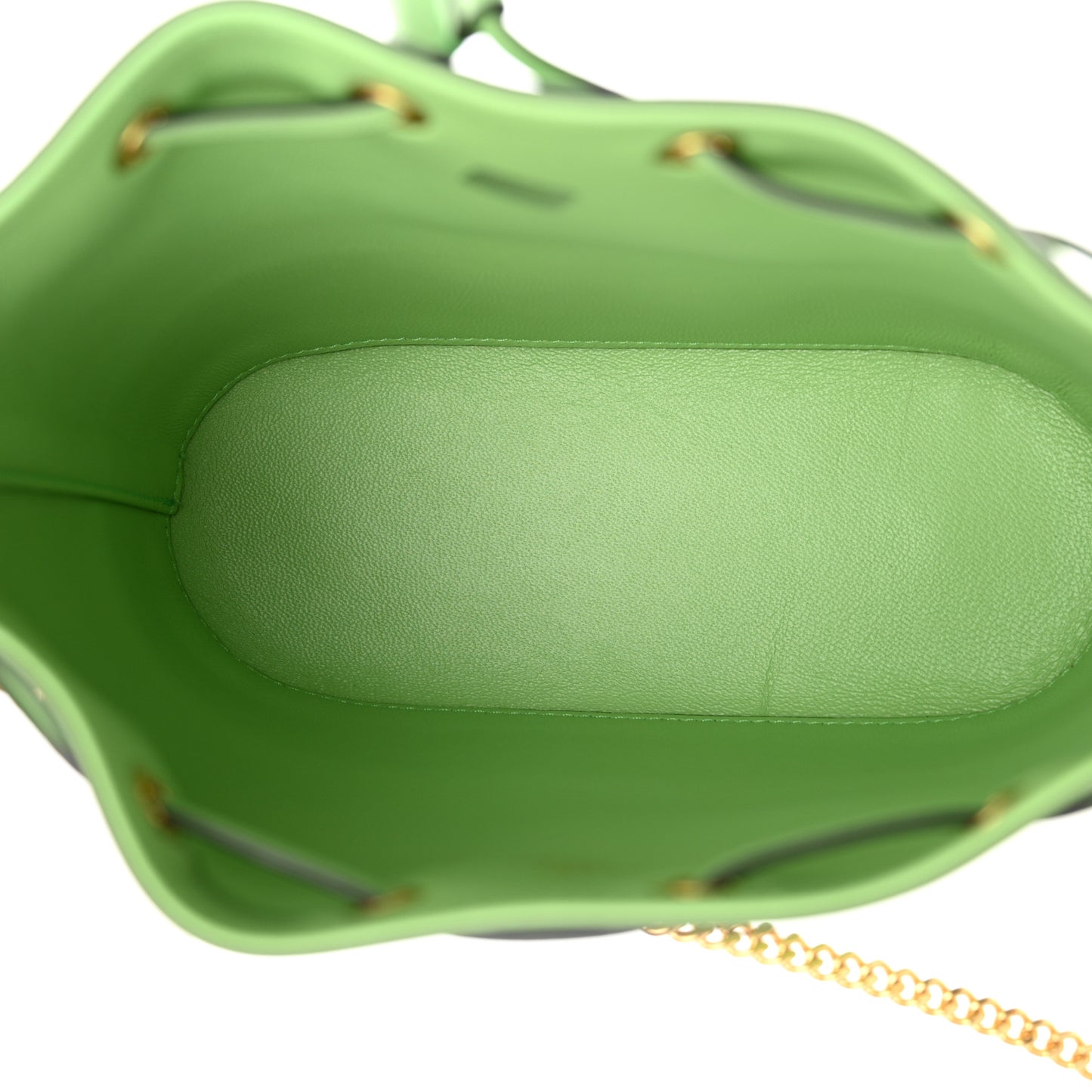 Nappa Mini VLogo Signature Chain Bucket Bag Green