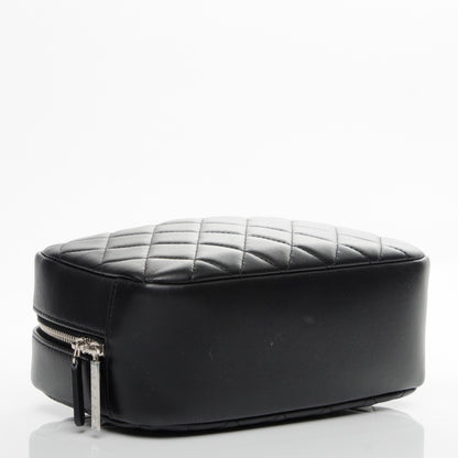 Chanel Lambskin Quilted Medium Curvy Pouch Cosmetic Case Black 4 of 7
