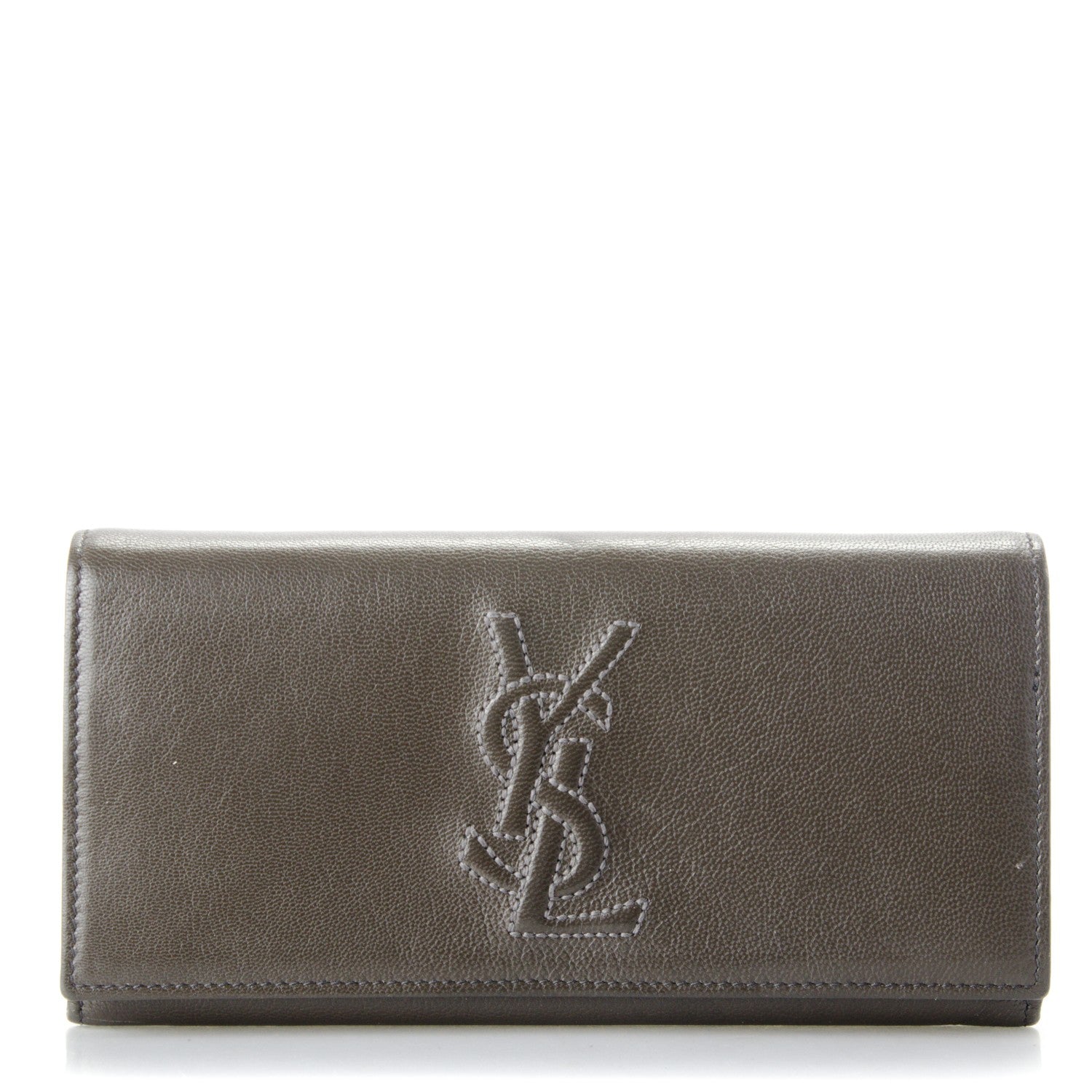 Saint Laurent Chevre Belle de Jour Chain Wallet Grey 1 of 8
