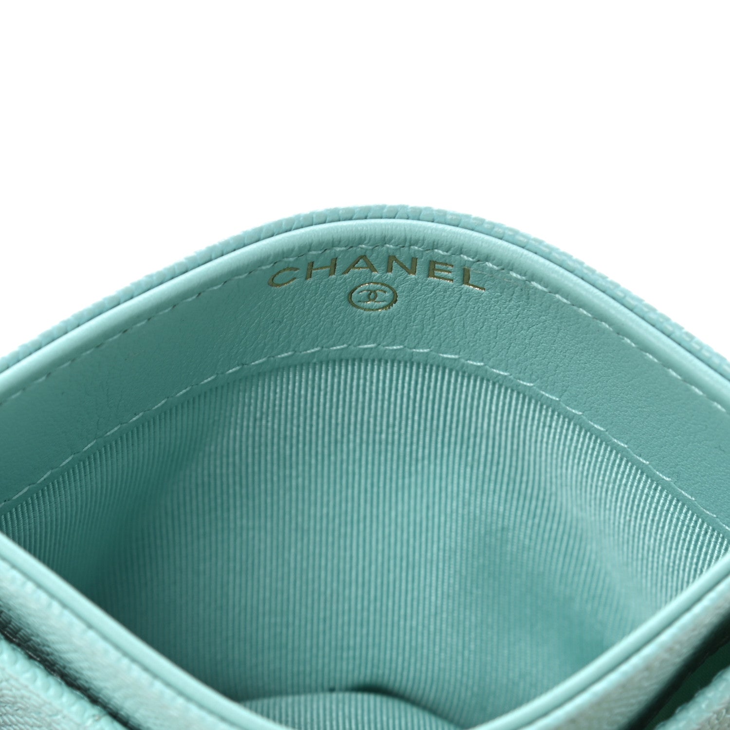 Chanel Caviar Quilted Card Holder Blue 4 of 4