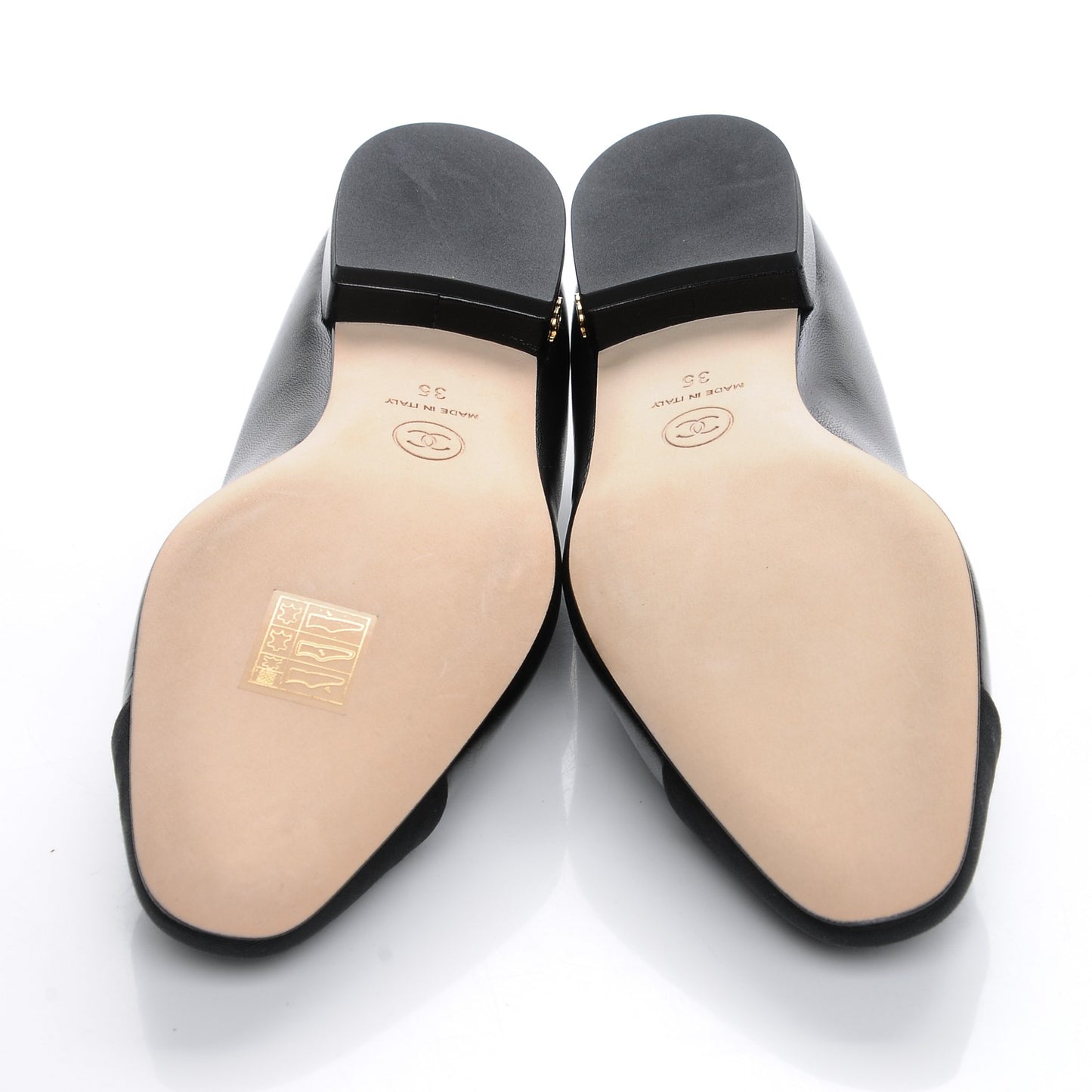 Goatskin Grosgrain Cap Toe Ballerina Flats 35 Black