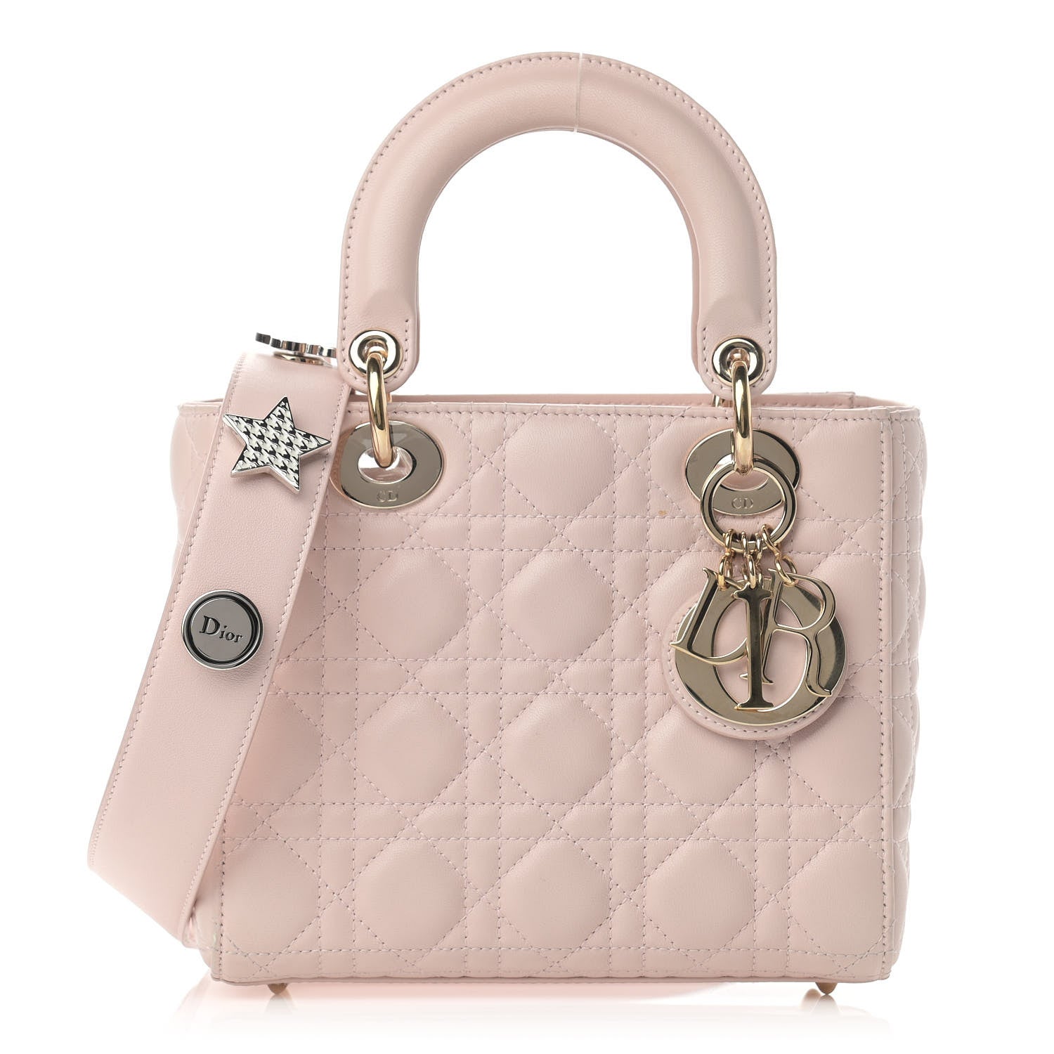 Christian Dior Lambskin Cannage Small Lucky Badges My Lady Dior Pink 1 of 13