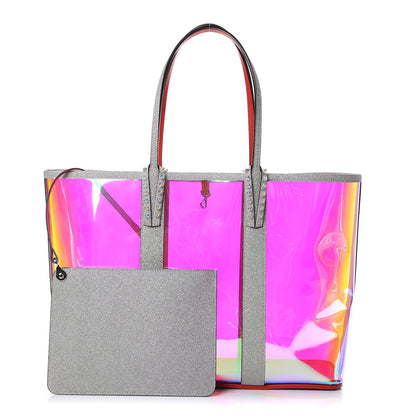 Christian Louboutin PVC Spikes East West Cabata Tote Silver 1 of 7