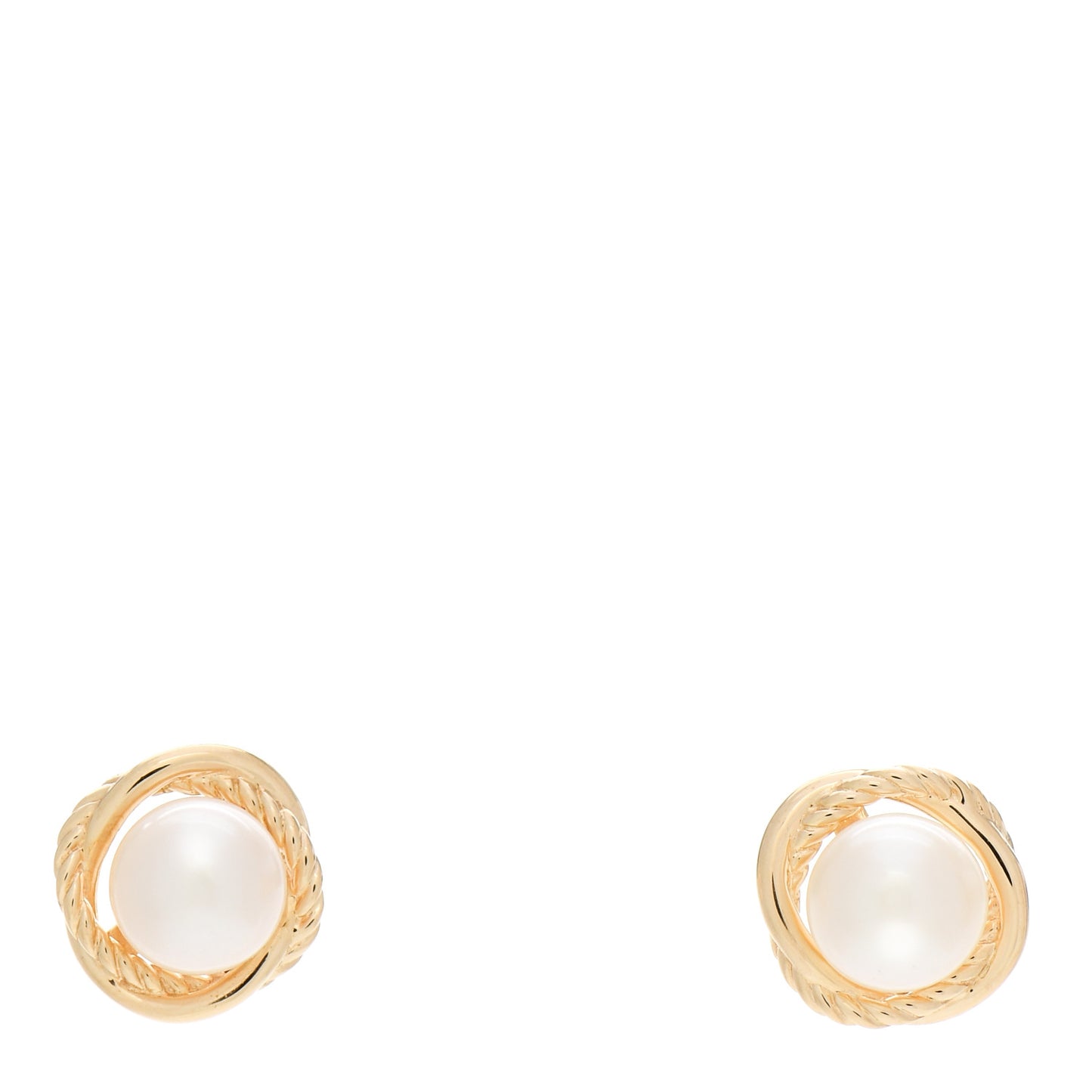 18K Yellow Gold Freshwater Pearl 6mm Infinity Earrings