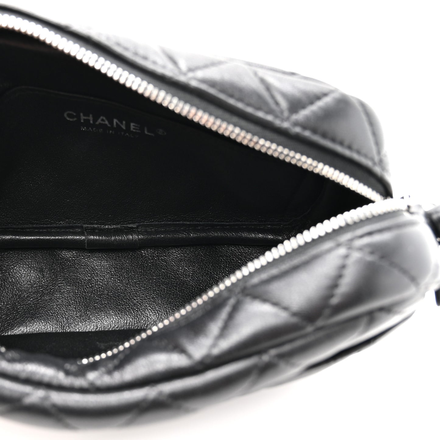 Lambskin Quilted Small Camera Case Black