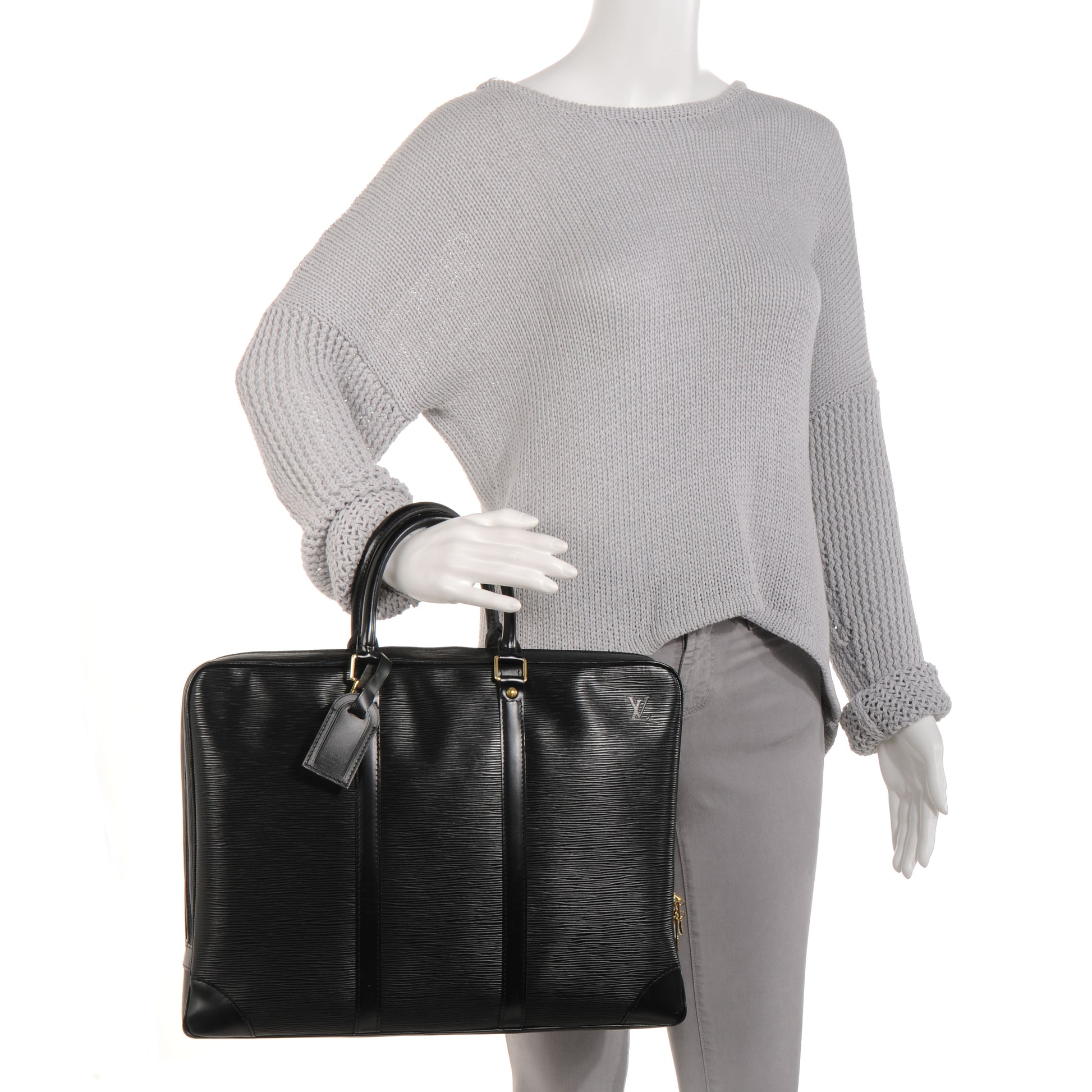 Louis Vuitton Epi Porte-Documents Voyage Briefcase Black 2 of 7