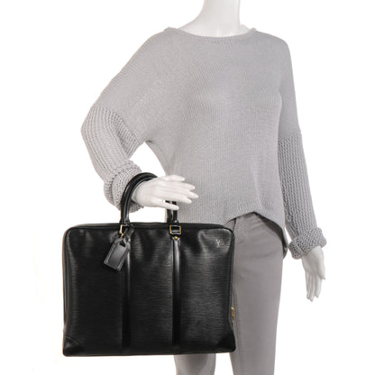 Louis Vuitton Epi Porte-Documents Voyage Briefcase Black 2 of 7