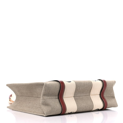 Chloe Cotton Calfskin Medium Woody Ribbon Tote White Brown 4 of 10