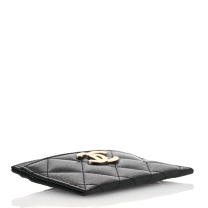 Chanel Caviar Quilted Studded CC Card Holder Black 4 of 12