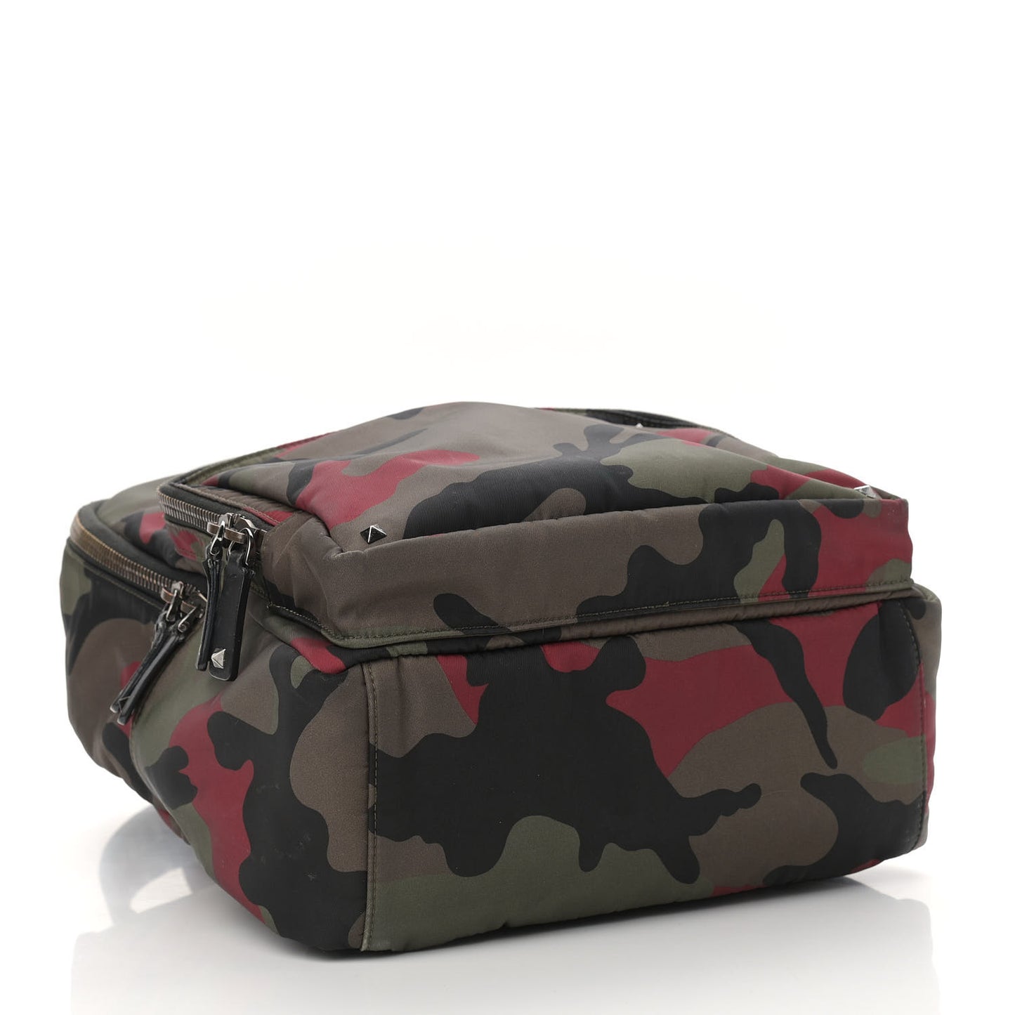 Nylon Camouflage Print Backpack Green White Black Red
