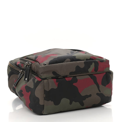 Valentino Garavani Nylon Camouflage Print Backpack Green White Black Red 4 of 17