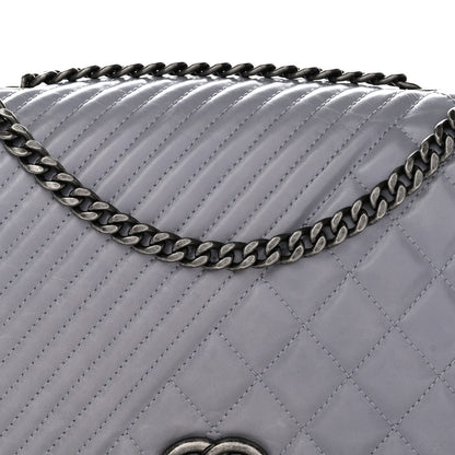 Chanel Glazed Calfskin Quilted Medium Coco Boy Flap Light Grey 8 of 11