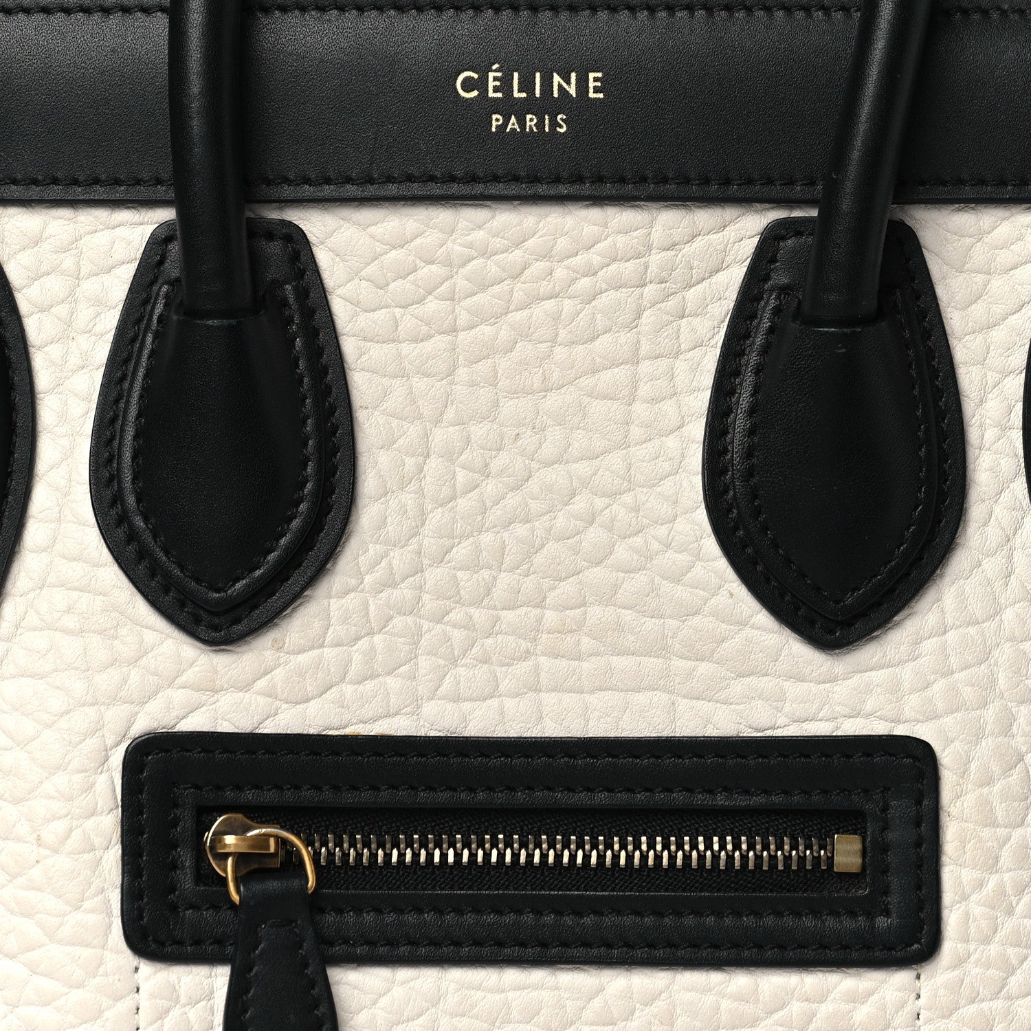 Celine Bullhide Calfskin Suede Nano Tri-Color Luggage White 7 of 9