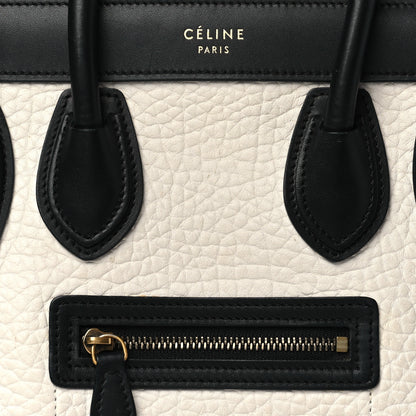 Celine Bullhide Calfskin Suede Nano Tri-Color Luggage White 7 of 9