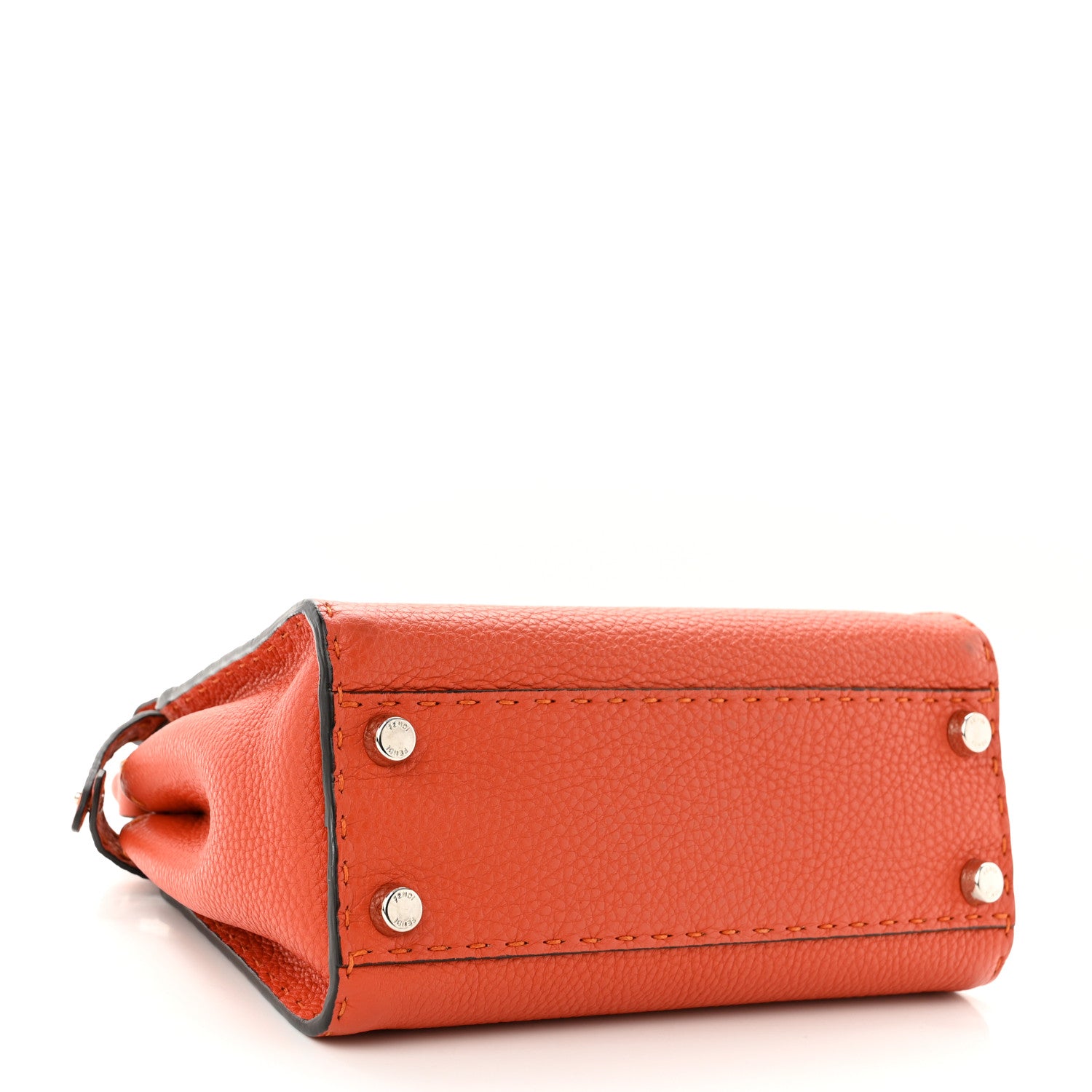 Fendi Cuoio Romano Selleria Mini Peekaboo Iconic Satchel Dark Orange 4 of 11