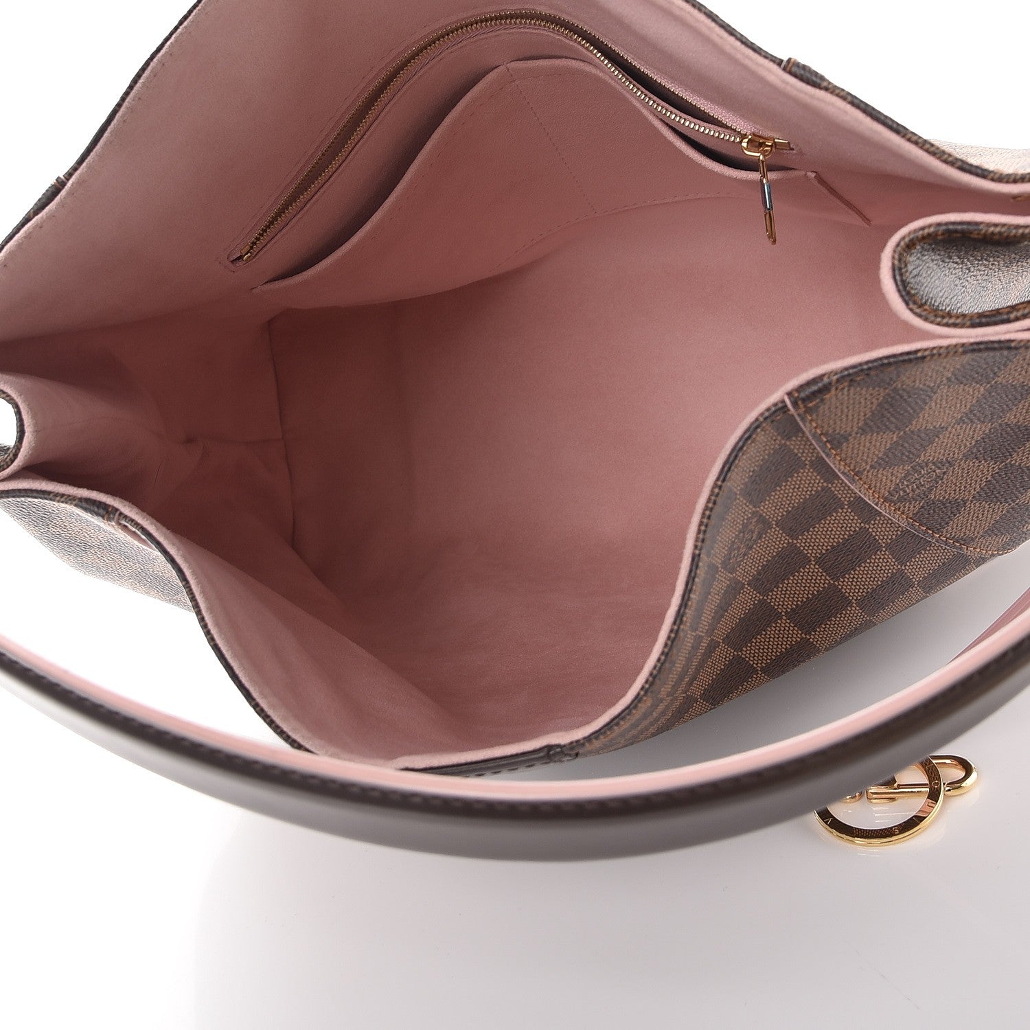 Louis Vuitton Damier Ebene Caissa Hobo Rose Ballerine 5 of 8