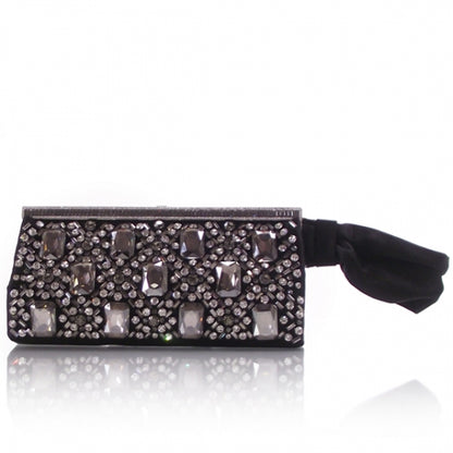 Valentino Garavani Satin Crystal Clutch 1 of 7