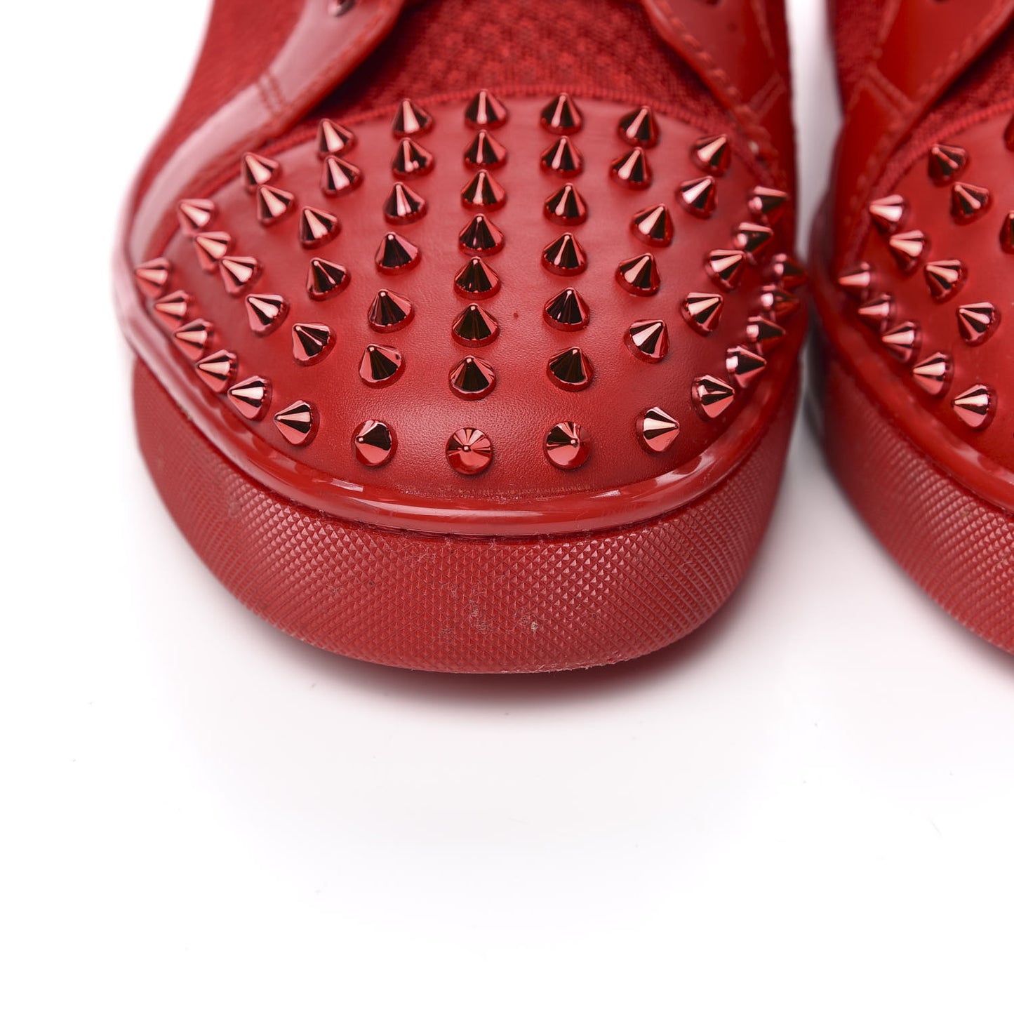 Calfskin Mesh Mens Seavaste 2 Flat Sneakers 48 Loubi Red