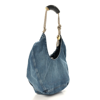 Loewe Washed Denim Medium Squeeze Bag Light Blue 3 of 8