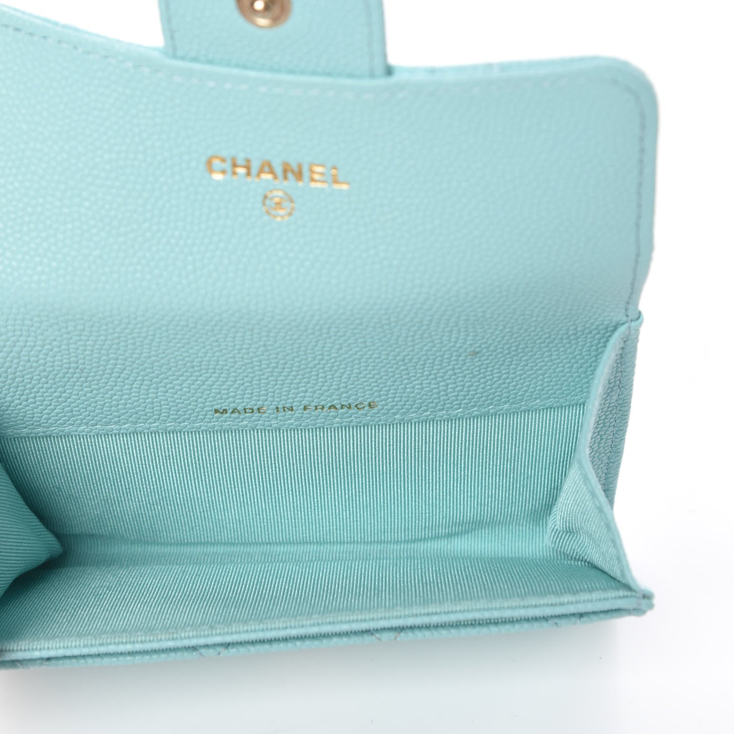 Chanel Caviar Quilted Flap Card Holder Light Blue 5 of 9