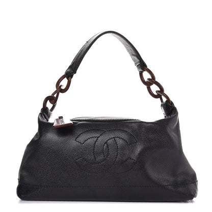 Chanel Caviar CC Wood Chain Hobo Black 1 of 11