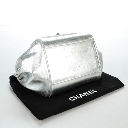 Chanel Metallic Lambskin Small Chocolate Bar Accordion Mademoiselle Flap Silver 4 of 9