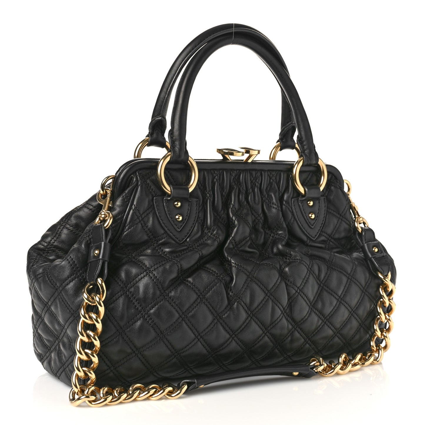 Calfskin Quilted Stam Black