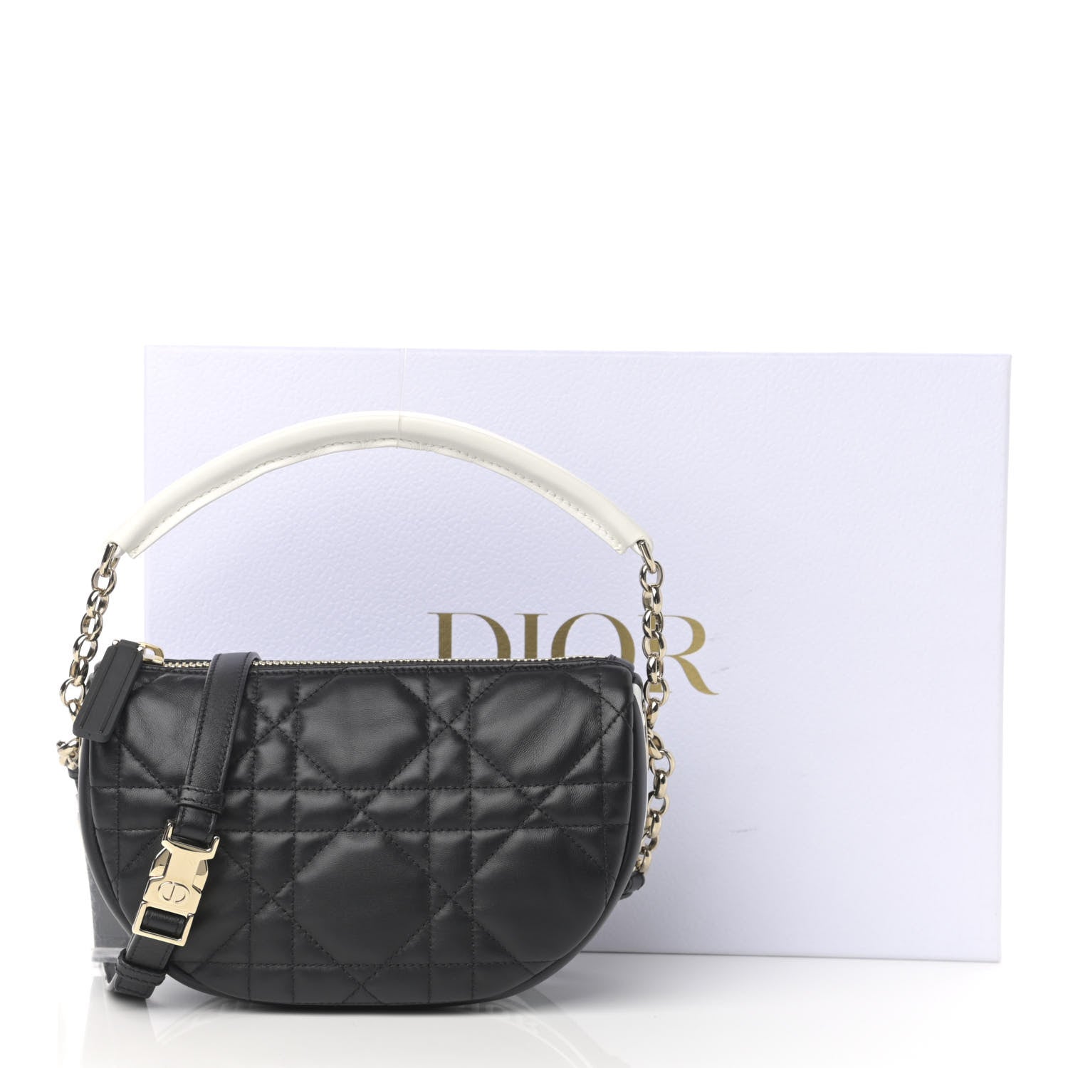 Christian Dior Lambskin Cannage Small Dior Vibe Hobo Bag Black 10 of 10