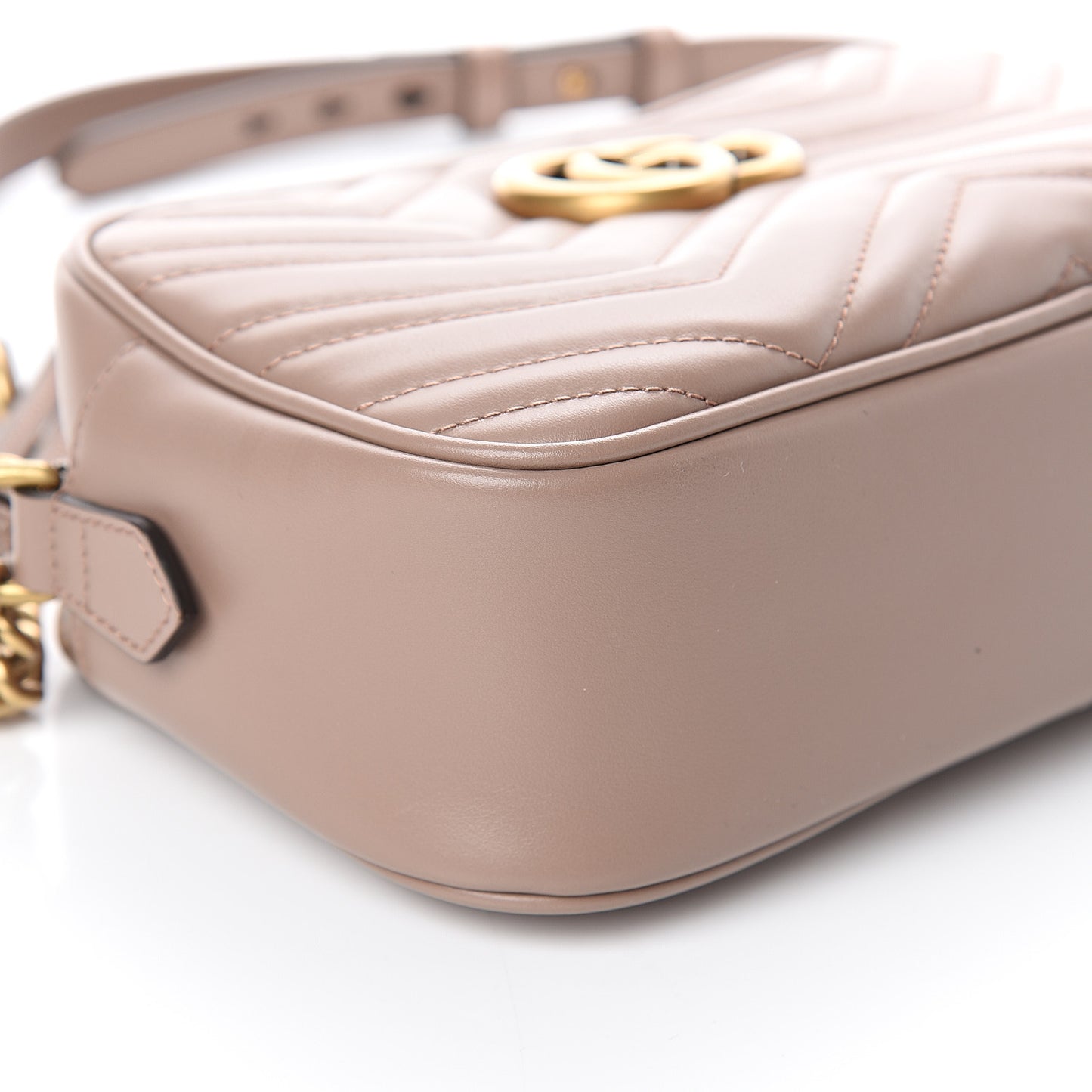 Calfskin Matelasse Small GG Marmont Chain Shoulder Bag Porcelain Rose