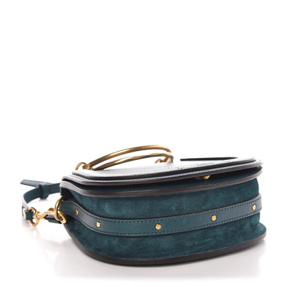 Chloe Calfskin Suede Small Nile Bracelet Bag Teal 5 of 8