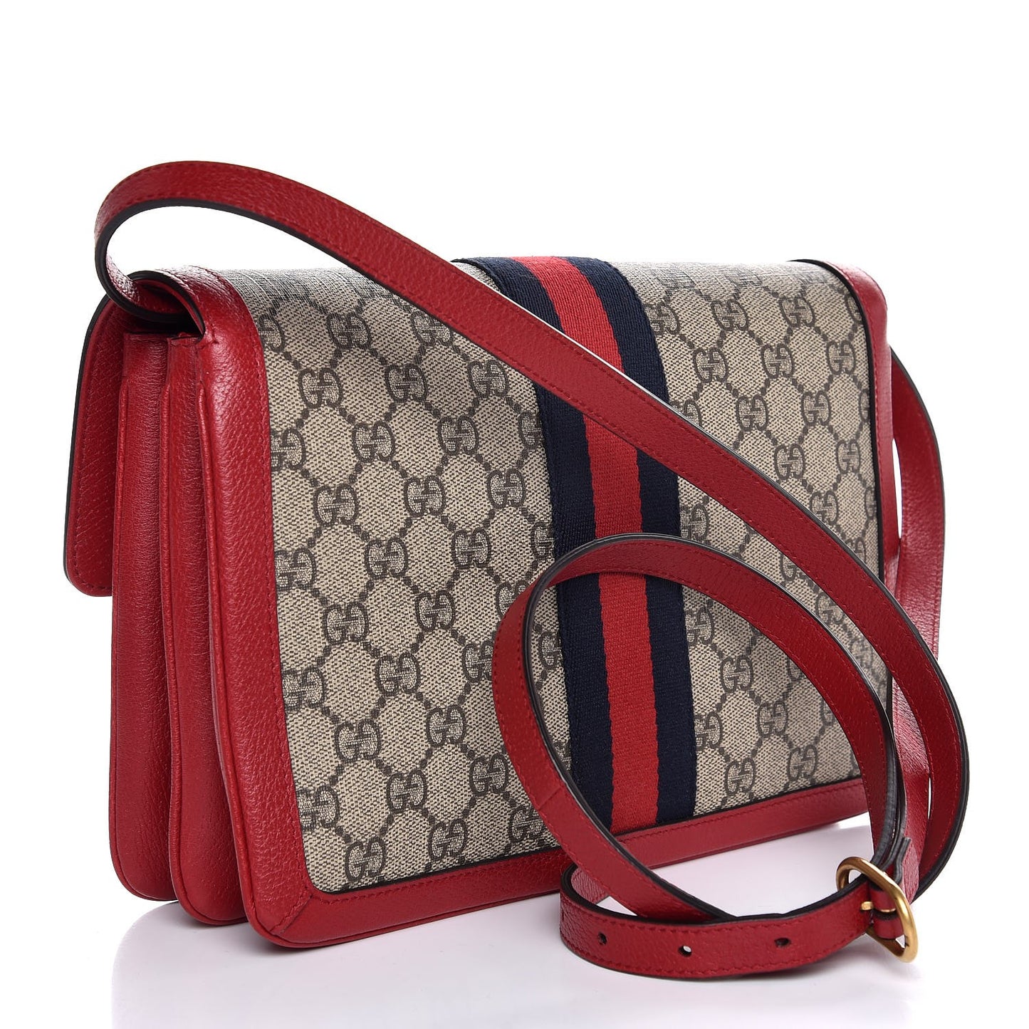 GG Supreme Monogram Medium Queen Margaret Shoulder Bag Red