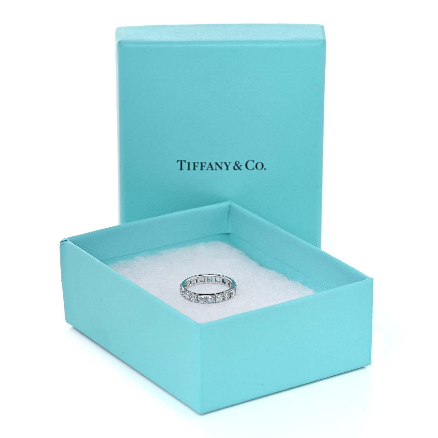 Tiffany 18K White Gold Diamond Metro Rose Cut Eternity Band Ring 51 5.75 5 of 5