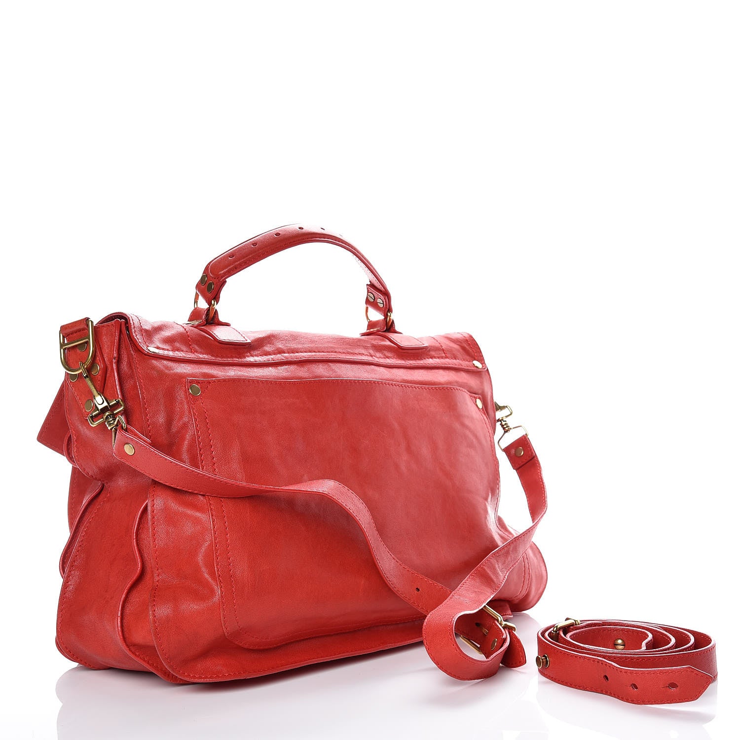 Proenza Schouler Lambskin PS1 Extra Large Satchel Lipstick Red 3 of 20