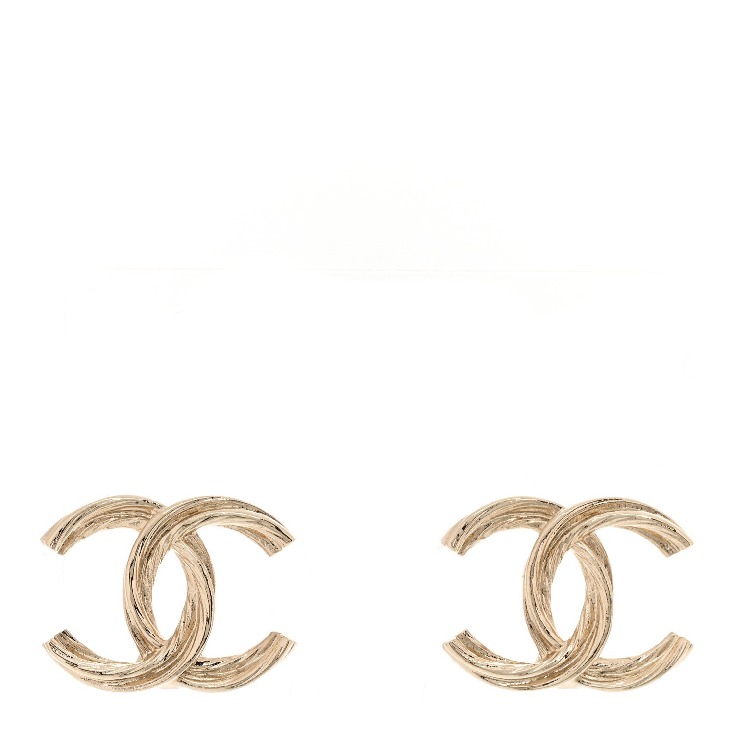 Chanel Metal Twisted CC Earrings Gold 1 of 5