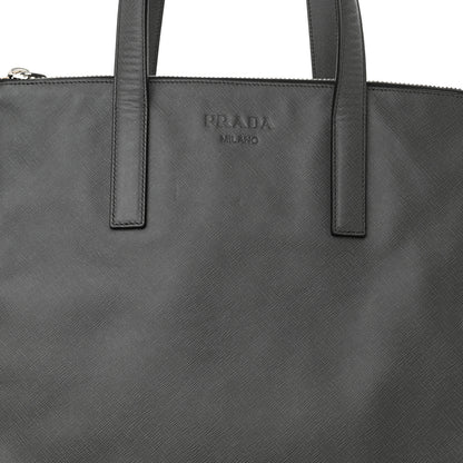Prada Saffiano Travel Shopping Tote Mercurio 8 of 14