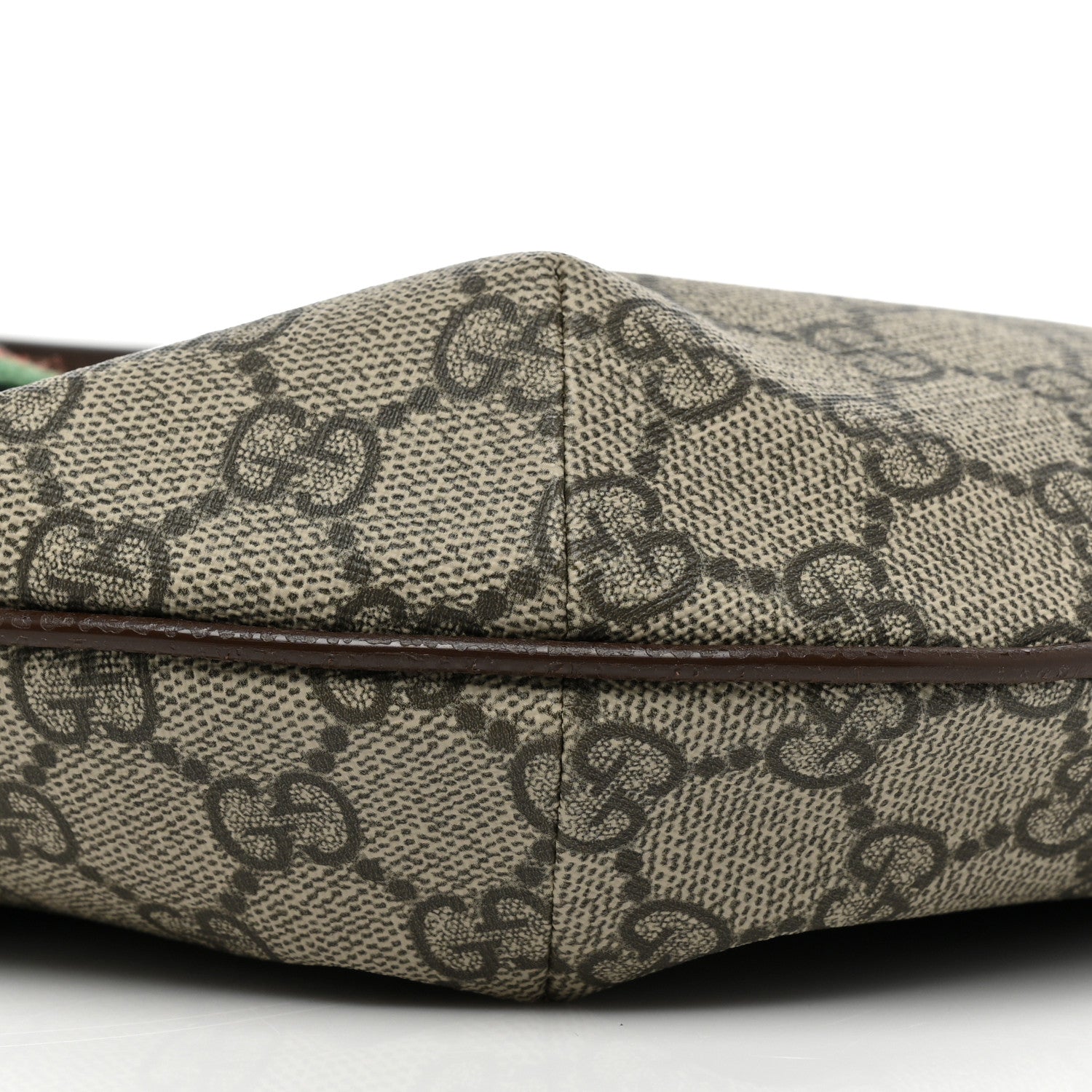 Gucci GG Supreme Monogram Textured Dollar Calfskin Web Small Ophidia Half Moon Hobo Beige Ebony New Acero 8 of 8
