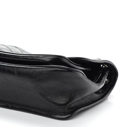 Saint Laurent Crinkled Calfskin Matelasse Monogram Baby Niki Chain Satchel Black 8 of 8