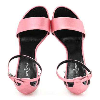 Louis Vuitton Satin Crystal Silhouette Sandals 37 Pink 3 of 11