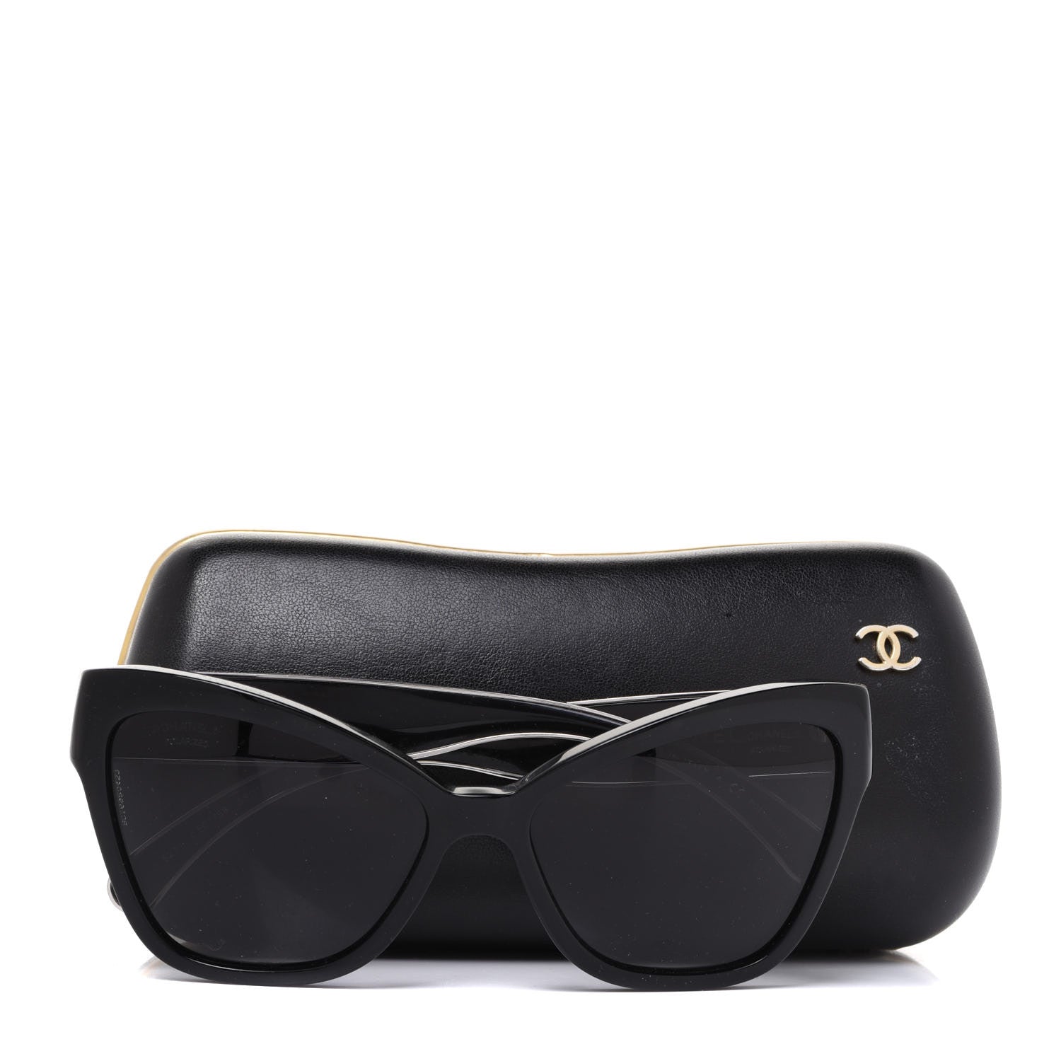 Chanel Acetate CC Cat Eye Sunglasses 5271 Black 8 of 8