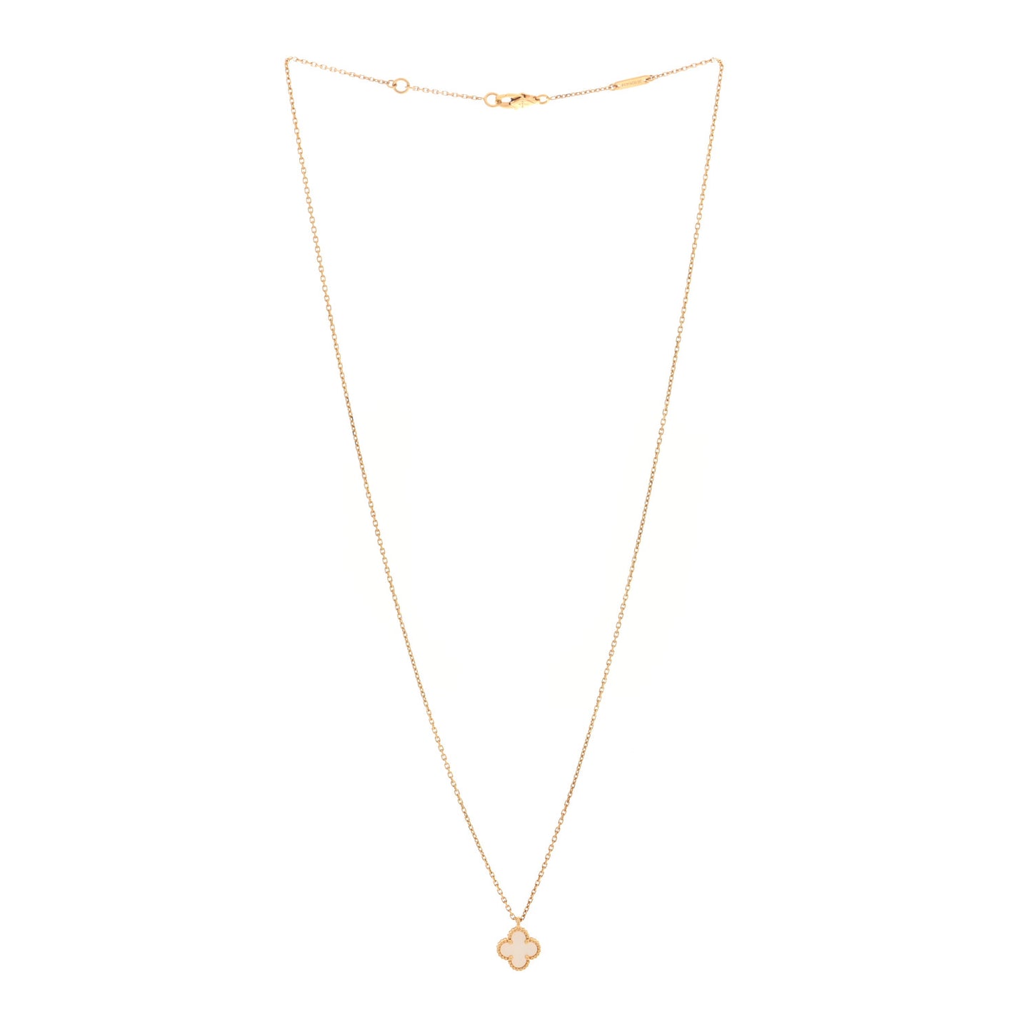 18K Yellow Gold Mother of Pearl Sweet Alhambra Pendant Necklace