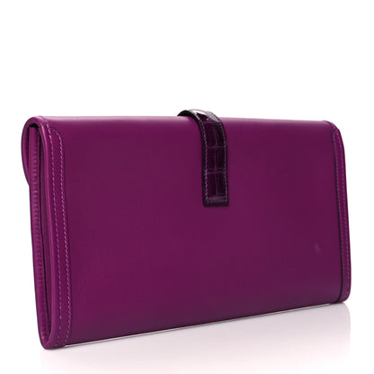 Hermes Swift Shiny Alligator Jige Elan Touch 29 Clutch Anemone 3 of 10