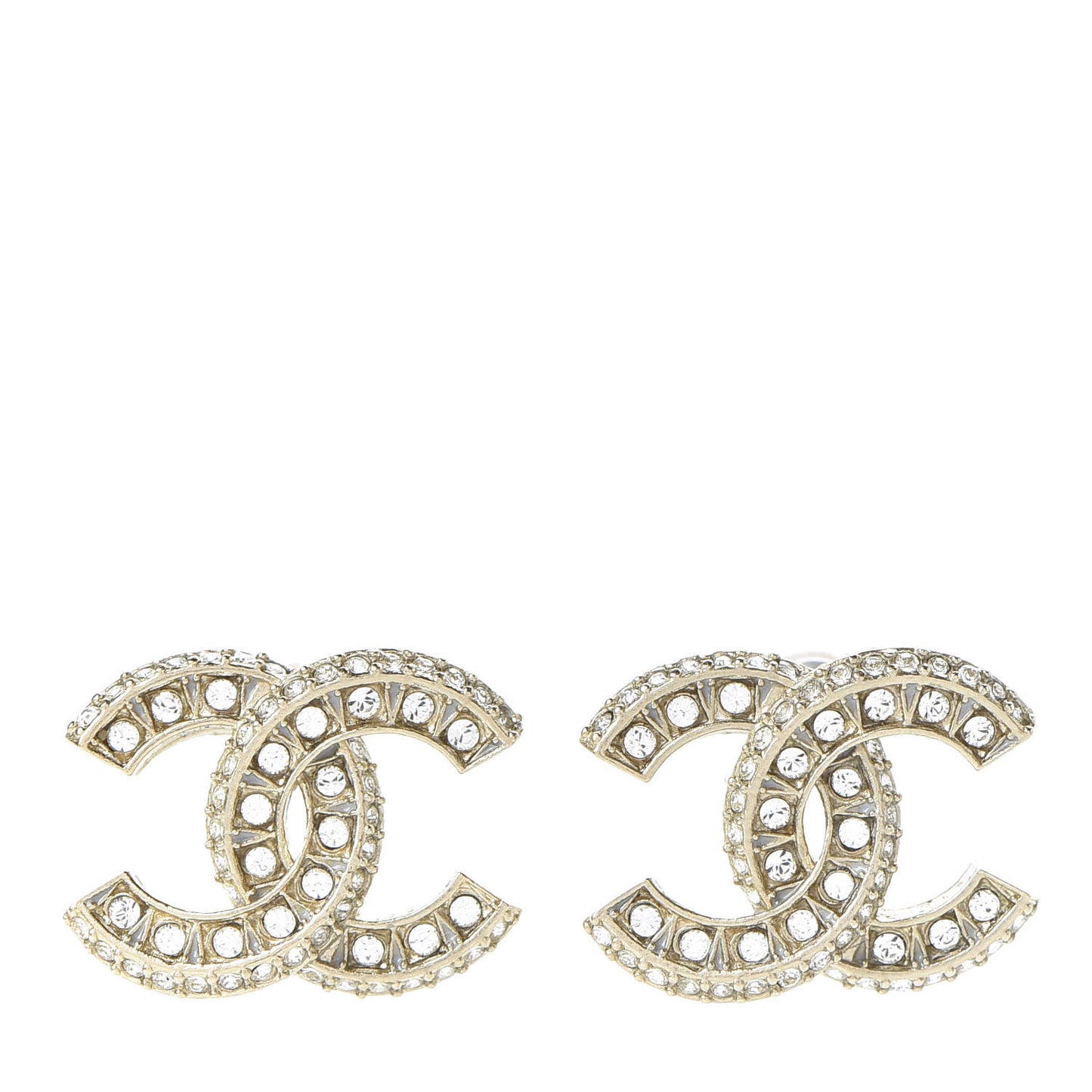 Crystal Timeless CC Earrings Light Gold