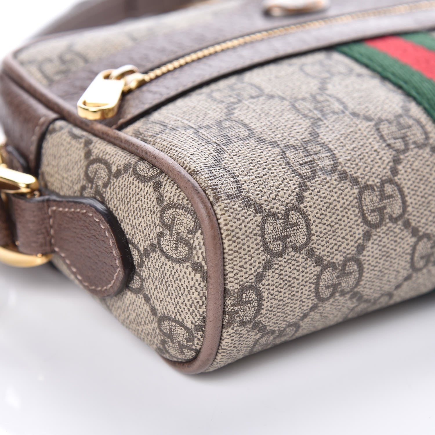 Gucci GG Supreme Monogram Web Mini Ophidia Shoulder Bag Brown 12 of 13