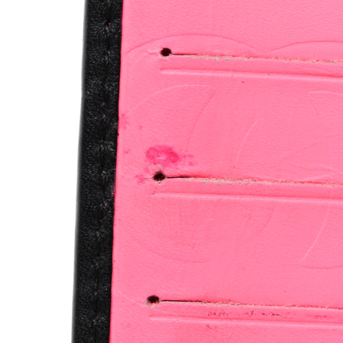 Calfskin Quilted Cambon Yen Wallet Black White