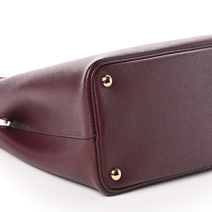 Prada Saffiano Cuir Medium Double Bag Granato 8 of 10