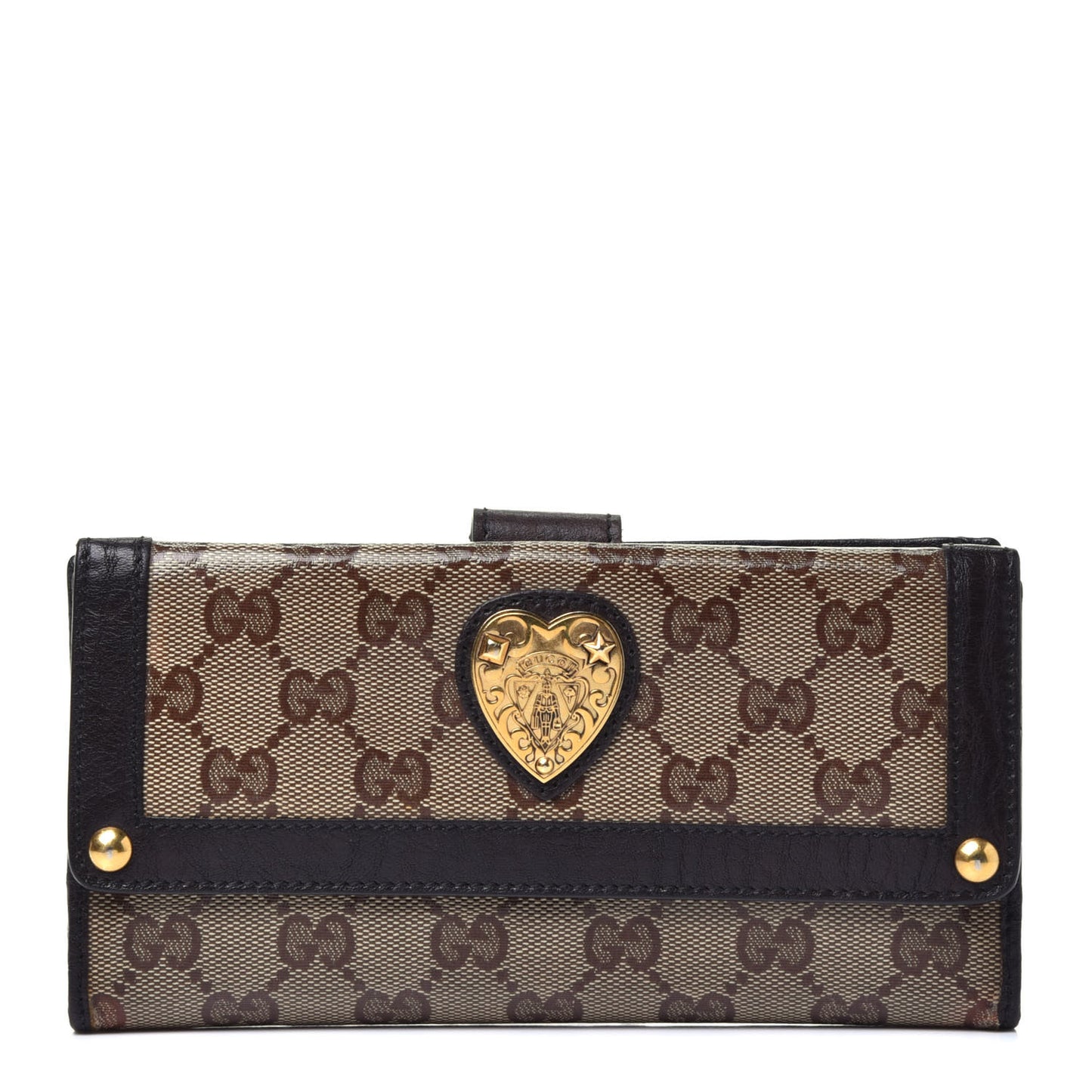 Crystal Monogram Babouska Continental Flap Wallet Brown