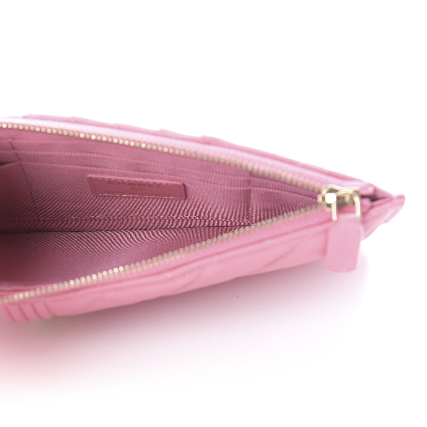 Caviar Quilted Boy Flat Wallet Pouch Pink