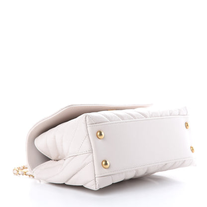 Chanel Calfskin Chevron Quilted Mini Coco Handle Flap Rose Pale 4 of 11