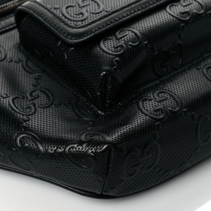Gucci Calfskin GG Tennis Embossed Pocket Belt Bag Black 9 of 10