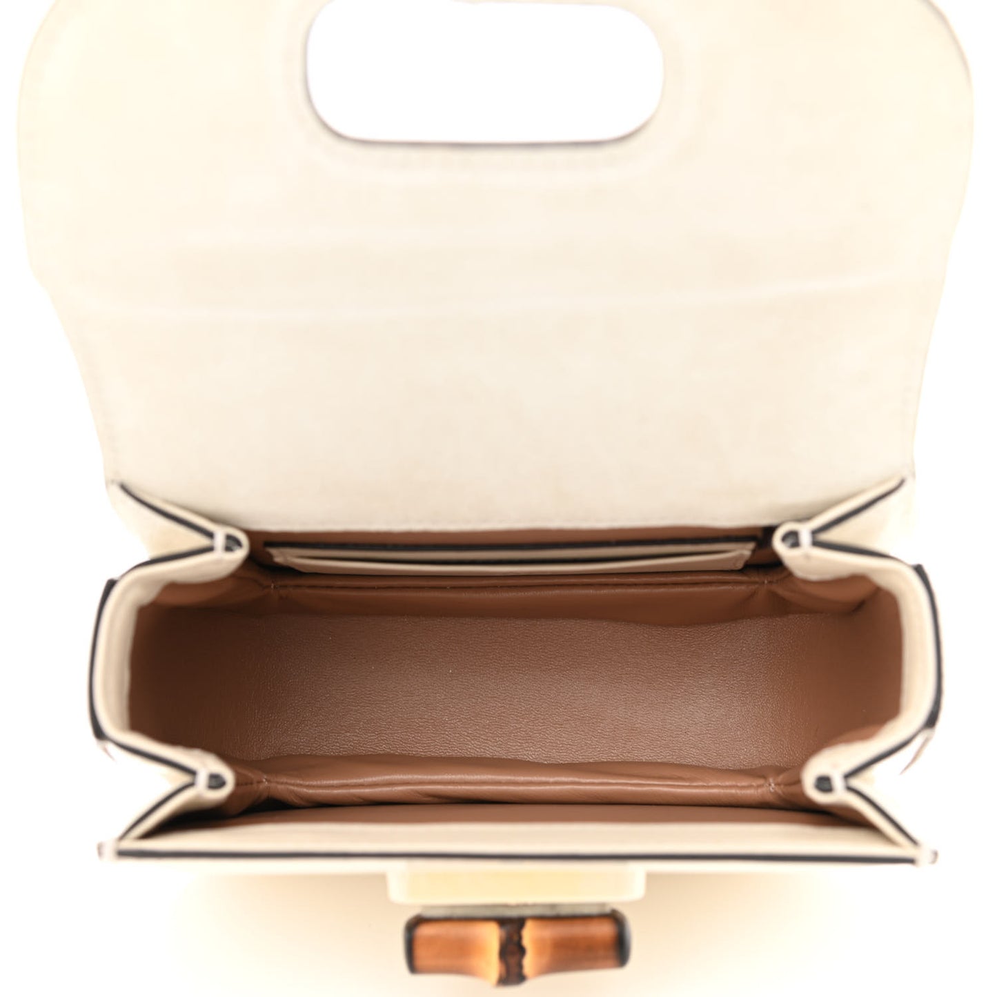 Patent Crystal Mini Bamboo 1947 Top Handle Chain Bag White